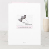 Baby girl tart roze en paarse ballonaankondiging kaart (Achterkant)