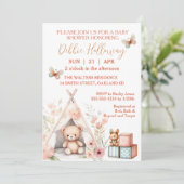 Baby Girl Teddy Bear beroemd gemaakt door Teepee B Kaart (Staand voorkant)