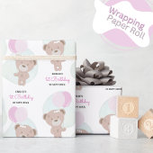Baby Girl Teddy Bear Cadeaupapier
