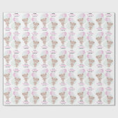 Baby Girl Teddy Bear Cadeaupapier (Vlak)