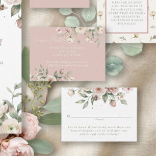 Baby Girl to Bee Roze Bloem Meisje Luier Raffle Informatiekaartje