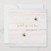 Baby Girl to Bee Sunflower Pink Hydrangeas Shower Kaart (Achterkant)