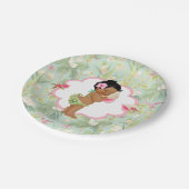 Baby Girl Tropical Hawaiian Luau Hibiscus Papieren Bordje (Gekanteld)