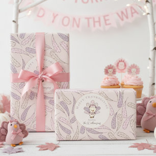 Baby Girl Turkije & Veren Happy Thanksgiving Cadeaupapier