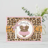 Baby Girl Tutu Cheetah Print Dank je Bedankkaart (Staand voorkant)