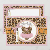 Baby Girl Tutu Cheetah Print Dank je Bedankkaart (Voorkant / Achterkant)