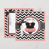 Baby Girl Tutu Chevron Afdrukken Dank je Bedankkaart (Voorkant / Achterkant)