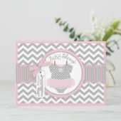 Baby Girl Tutu Chevron Giraffe Baby shower Kaart (Staand voorkant)