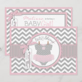 Baby Girl Tutu Chevron Giraffe Baby shower Kaart (Voorkant / Achterkant)