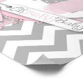 Baby Girl Tutu Chevron Print Baby shower Banner (Hoek)