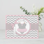Baby Girl Tutu Chevron Print Baby shower Kaart (Staand voorkant)
