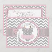 Baby Girl Tutu Chevron Print Baby shower Kaart (Voorkant / Achterkant)