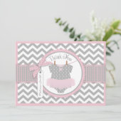Baby Girl Tutu Chevron Print Dank je Bedankkaart (Staand voorkant)