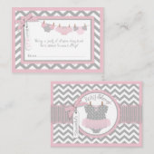 Baby Girl Tutu Luier Raffle Ticket Informatiekaartje (Voorkant / Achterkant)