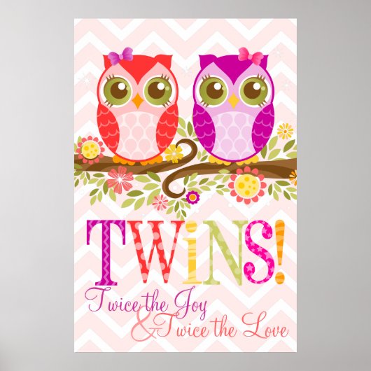 Baby - Girl Twins - Aangepast Poster aan de muur (Voorkant)