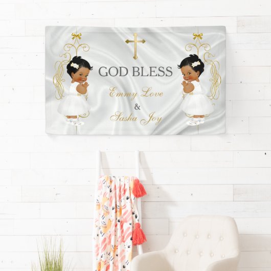 Baby Girl Twins Baptism Christening Gold Ethnic Spandoek (Insitu)