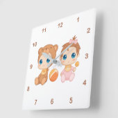 Baby Girl Twins Beer Jumpsuit 2 Vierkante Klok (Hoek)