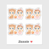 Baby Girl Twins Beer Jumpsuit set van 4 Sticker (Vel)