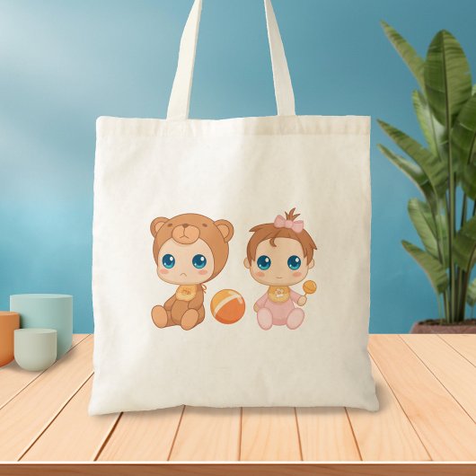 Baby Girl Twins Beer Jumpsuit Tote Bag