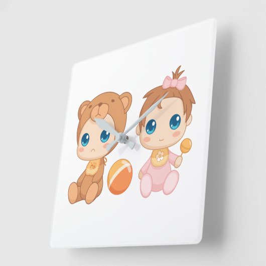 Baby Girl Twins Beer Jumpsuit Vierkante Klok (Hoek)