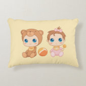 Baby Girl Twins Beer Jumpsuit Yellow Accent Kussen (Voorkant)