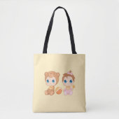 Baby Girl Twins Beer Jumpsuit Yellow Tote Bag (Voorkant)