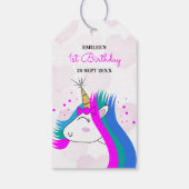 Baby Girl Unicorns en roze harten Cadeaulabel (Achterkant)
