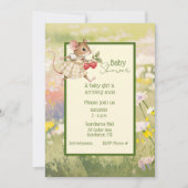 Baby Girl Woodland Animal Shower Kaart (Voorkant)