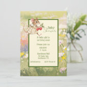 Baby Girl Woodland Animal Shower Kaart (Staand voorkant)