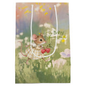 Baby Girl Woodland Animal Shower Medium Cadeauzakje (Achterkant)
