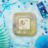 Baby Girl Woodland Animal Shower Papieren Bordje (Feest)