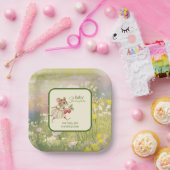 Baby Girl Woodland Animal Shower Papieren Bordje (Feest)