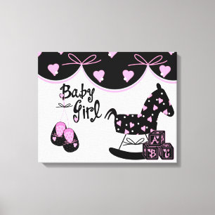 Baby Girl Wrapped Canvas Afdruk