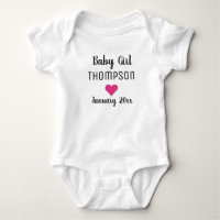 Baby Girl Zwangerschap Aankondiging Roze hart