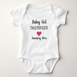 Baby Girl Zwangerschap Aankondiging Roze hart Romper
