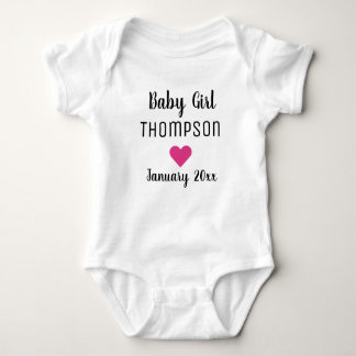 Baby Girl Zwangerschap Aankondiging Roze hart Romper
