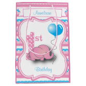 Baby Girl's 1e verjaardag Medium Cadeauzakje (Voorkant)