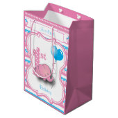 Baby Girl's 1e verjaardag Medium Cadeauzakje (Achterkant Gekanteld)