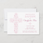 Baby Girl's Baptism, Christening Invitation Kaart (Voorkant)