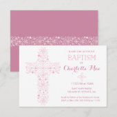 Baby Girl's Baptism, Christening Invitation Kaart (Voorkant / Achterkant)