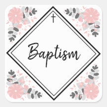 Baby Girl's Baptism Envelope Seal / Sticker