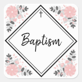 Baby Girl's Baptism Envelope Seal / Sticker