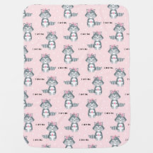 Baby Girl's Blanket Raccoon Love