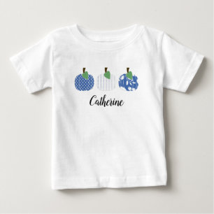 Baby Girls Blue Pumpkin Trio T-Shirt