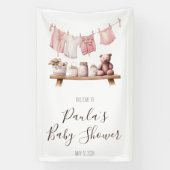 Baby Girl's Clothes Baby shower Welkomstbord Spandoek (Verticaal)