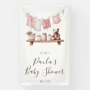 Baby Girl's Clothes Baby shower Welkomstbord Spandoek