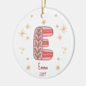 Baby Girl's eerste kerst met Initiaal E Keramisch Ornament (Links)