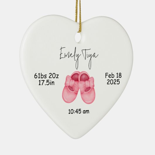 Baby Girl's eerste kerst Ornament, eerste Keramisch Ornament (Rechts)