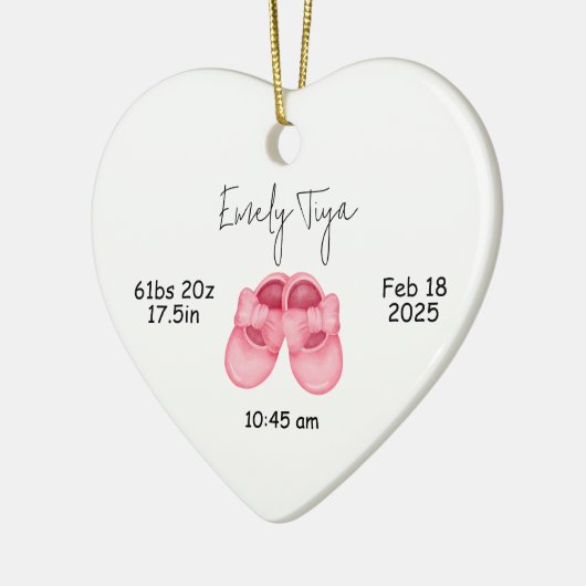 Baby Girl's eerste kerst Ornament, eerste Keramisch Ornament (Links)