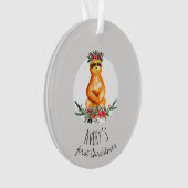 Baby Girl's eerste kerstfeestdag en -naam Ornament (voorkant)